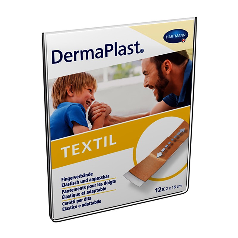 Pansement de doigt DermaPlast® Textil, 2 x 16 cm, 12 pces.