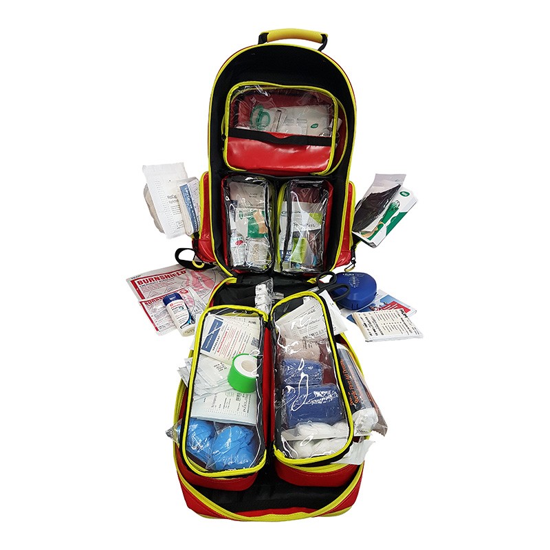Erste-Hilfe-Rucksack, Plane, gefüllt