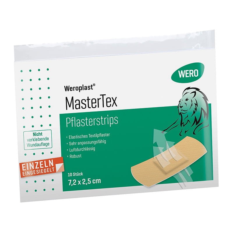 Cerotti strips Weroplast® MasterTex, 7.2 x 2.5 cm, 10 pezzi